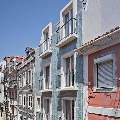 Soak up the historic facade of the apartment's building