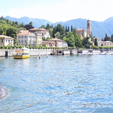 Explore Lake Como, a two-minute stroll from this home