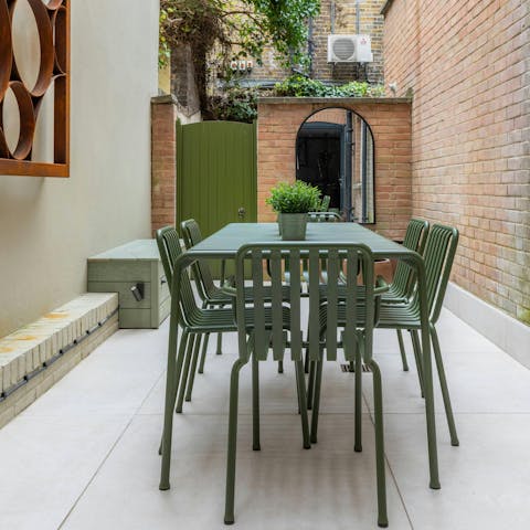 Share a bottle of wine out on the private terrace