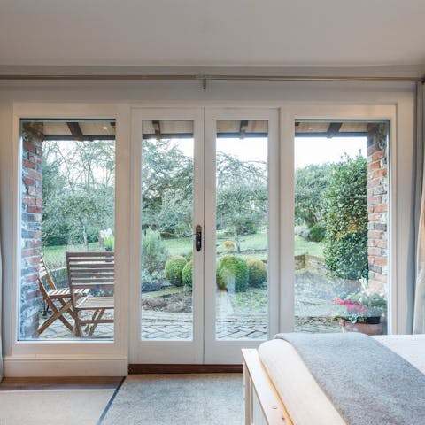 Wake up each morning to a beautiful garden view – throw open the French doors to let in the fresh country air