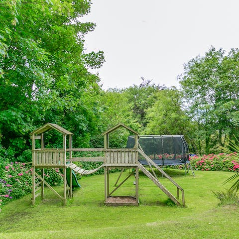 Let the kids explore the outdoor play area
