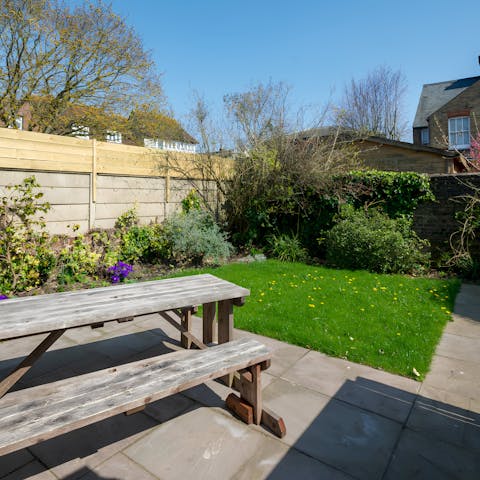 Enjoy an afternoon cup of tea in the garden