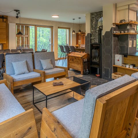 Light the wood burner for a cosy evening indoors