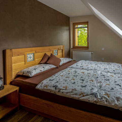 Admire the woodland views from the bedrooms