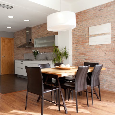 Whip up a tortilla in your light-flooded, open kitchen