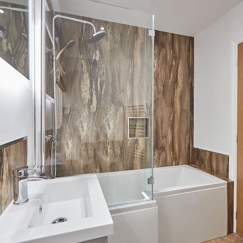 Have a soak in the bath after a long walk on Saltburn Beach