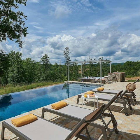 Soak up the Tuscan sun from in or beside the private pool