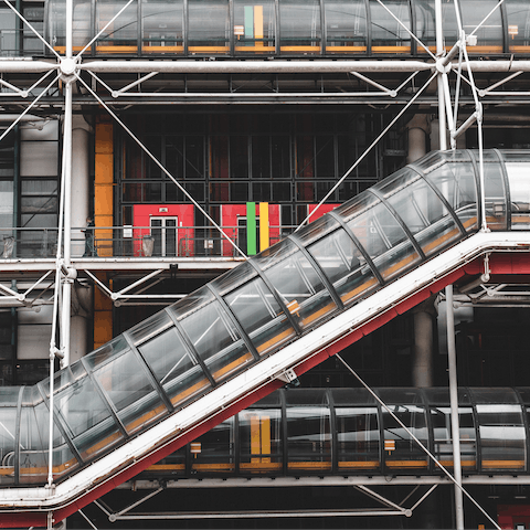 Spend an afternoon wandering through the galleries of Centre Pompidou, only fifteen minutes' walk away