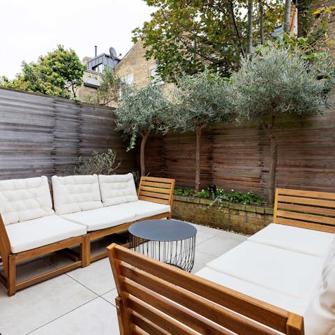 Catch up with friends and family in the private garden
