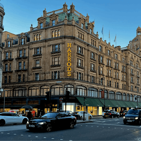 Take the bus to London's most iconic department store, Harrods