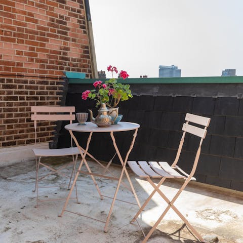 Step out onto the terrace and enjoy tea in the sunshine