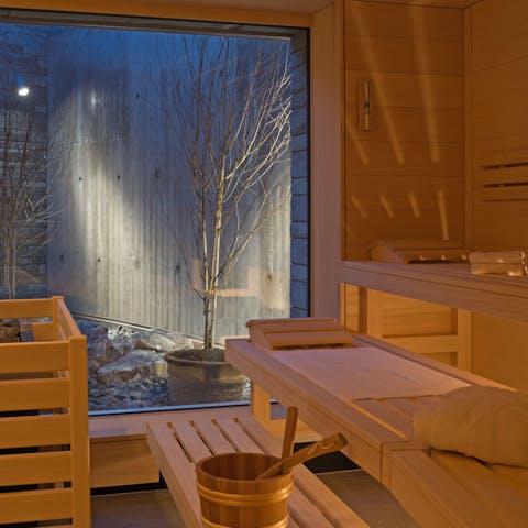 Relax in the communal sauna