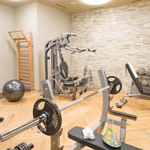 Work up a sweat in the shared gym