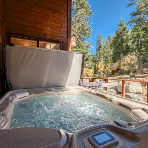 Feel totally relaxed with a soak in the private hot tub