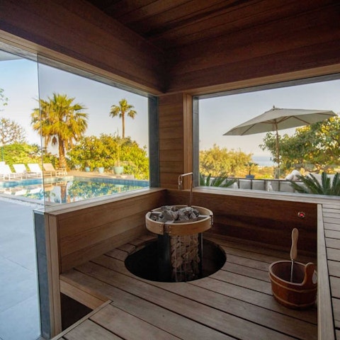 Unwind in the sauna after a dip in the private pool