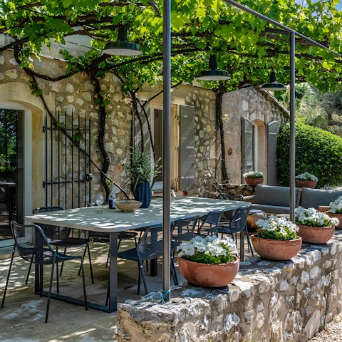 Feast on local cheese and bread in the shade