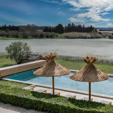 Swim in the pool and admire rural views