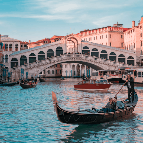 Admire the iconic Rialto Bridge – it's a few minutes away on foot