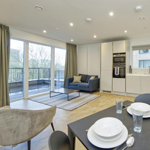 Spend cosy evenings relaxing in the living room