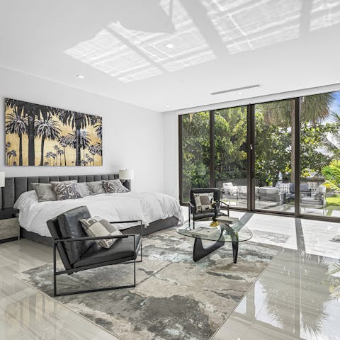 Head out onto the terraces off the bedrooms with a cuppa