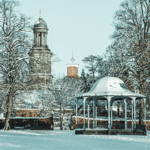 Explore the historic buildings and independent shops of Shrewsbury – it's eight miles away