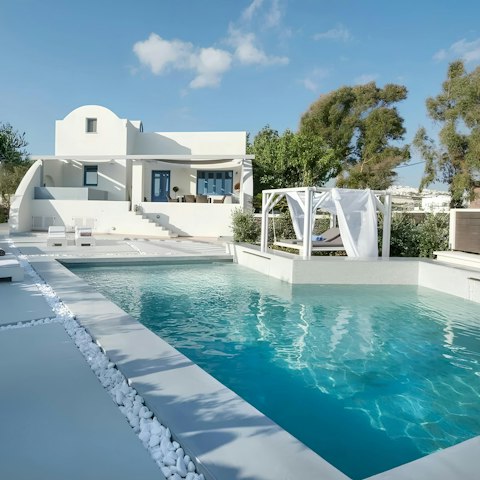 Escape the Santorini heat in your private pool