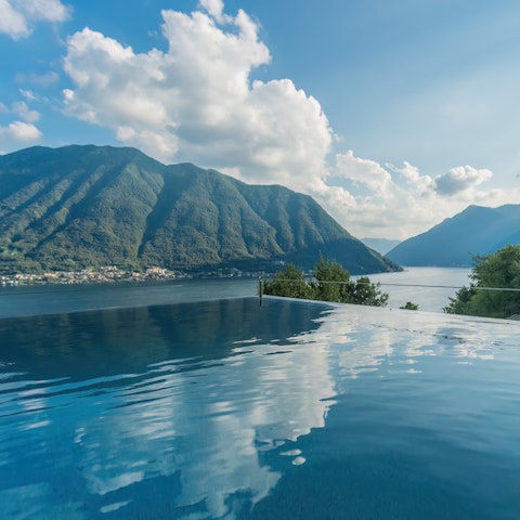 Admire the spectacular scenery from the infinity pool