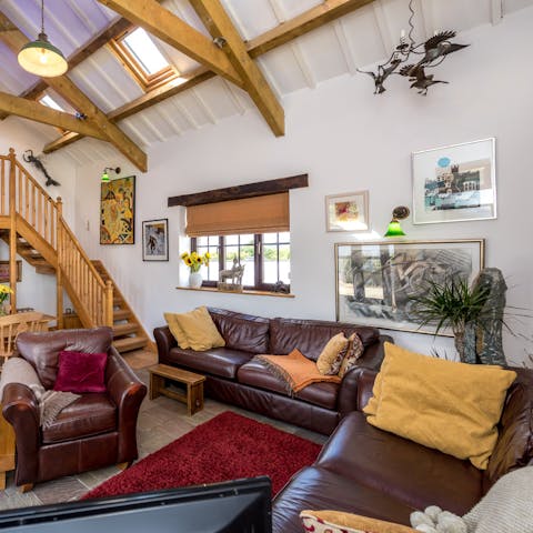 Sink into the squashy leather sofa at the end of a busy day spent exploring