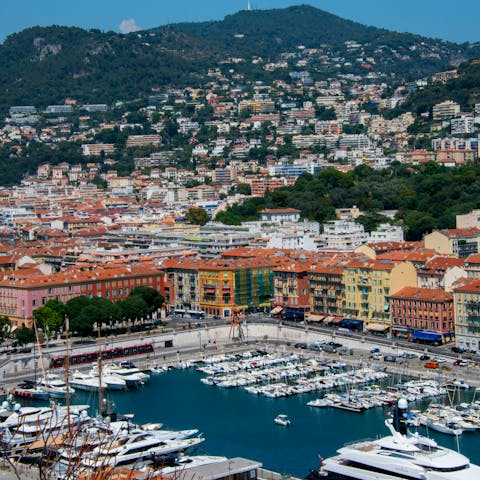 Explore the Port of Nice, sixteen minutes away by car
