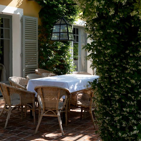 Step out onto the terrace for al fresco meals