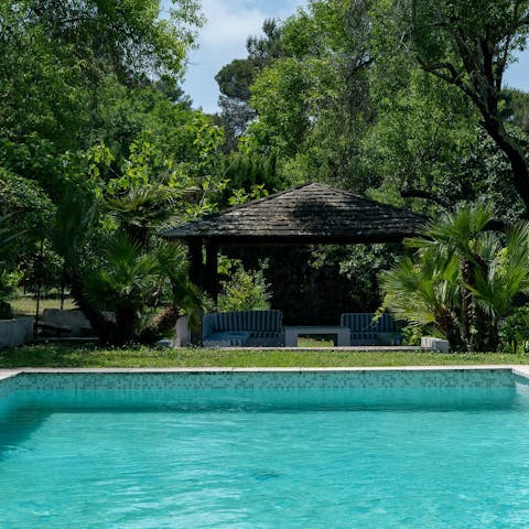Take a dip in the private pool