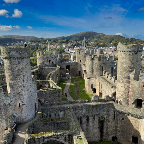 Stroll over to Conwy Castle, just five minutes away