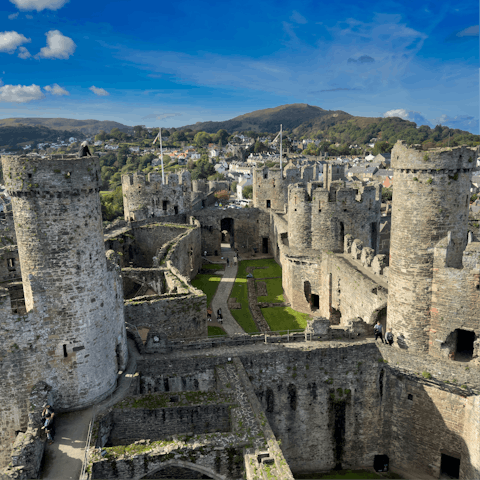 Stroll over to Conwy Castle, just five minutes away