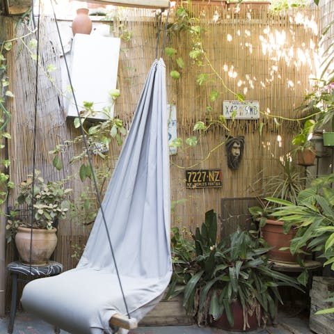 Read a book in the hammock chair