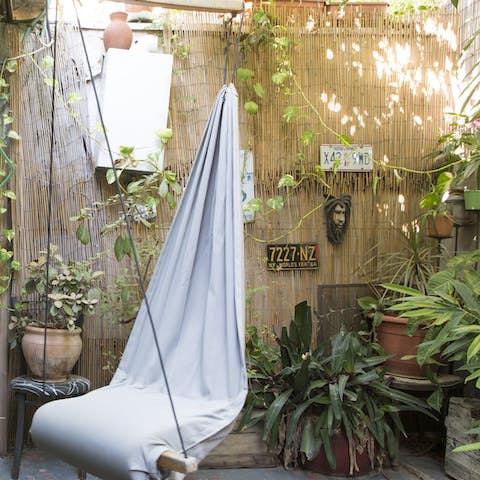 Read a book in the hammock chair