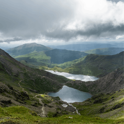 Lace up your hiking boots and explore Snowdonia National Park on foot – it's a thirty-two-minute drive