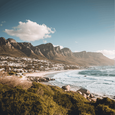 Drive four-minutes to Camp Bays Beach and listen to the waves crash against the coast