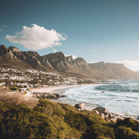 Drive four-minutes to Camp Bays Beach and listen to the waves crash against the coast