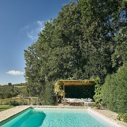 Swim in the private pool to cool off in the Italian heat