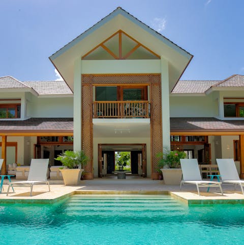 Make a splash in the sparkling swimming pool on hot days