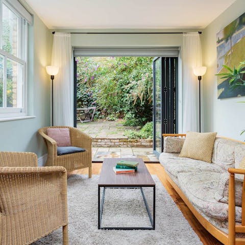 Enjoy some quiet reading in the garden room or step out into the private outdoor space to catch some rays over your morning coffee