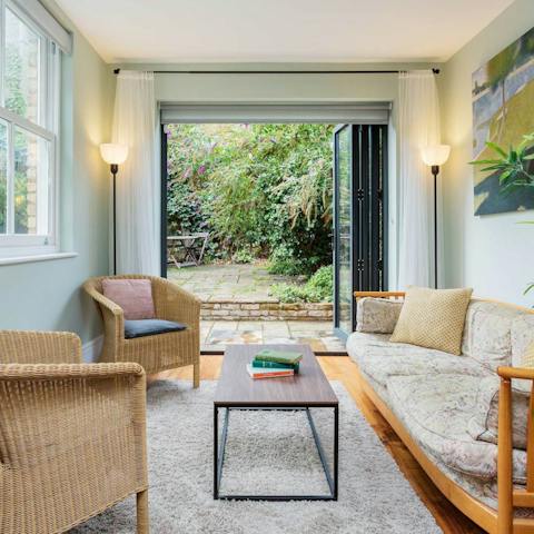 Enjoy some quiet reading in the garden room or step out into the private outdoor space to catch some rays over your morning coffee