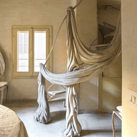 Check out the faux material details, like a fresco come to life