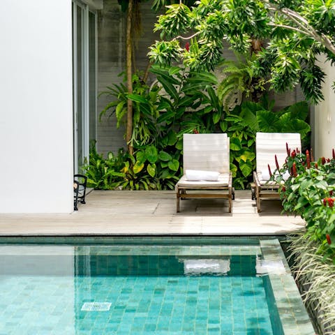 Swim and sunbathe under the Bali sun