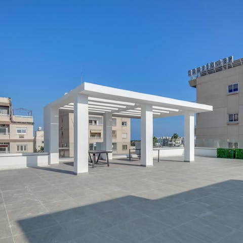 Soak up the Cypriot sun on the shared roof terrace