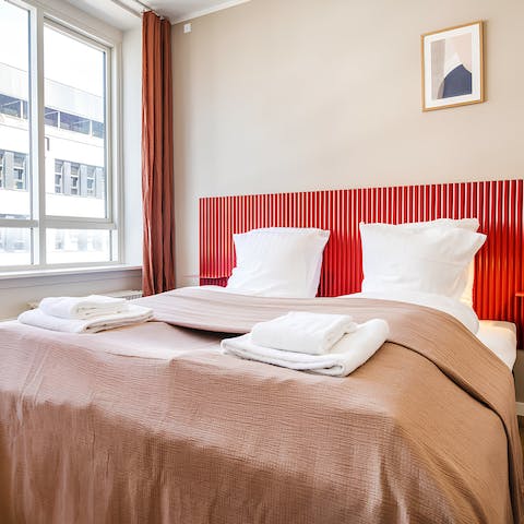 Wake up in the comfortable bedroom feeling refreshed and raring to go