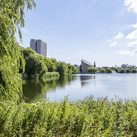 Enjoy morning strolls through Ørstedsparken nearby