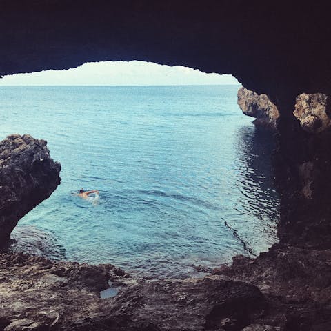 Explore nooks, crannies, and coves or Protaras, only minutes away