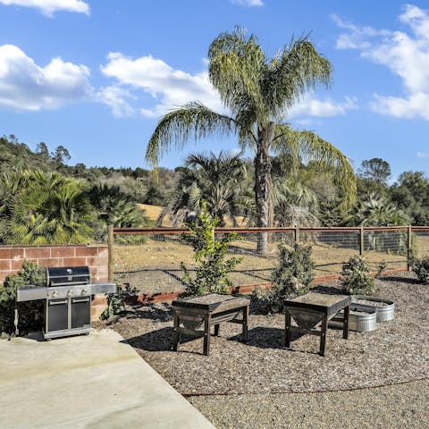 Fire up the grill and spend your evenings dining under the stars