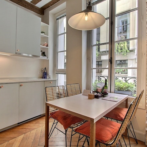 Treat yourself to morning croissants in the light-filled kitchen